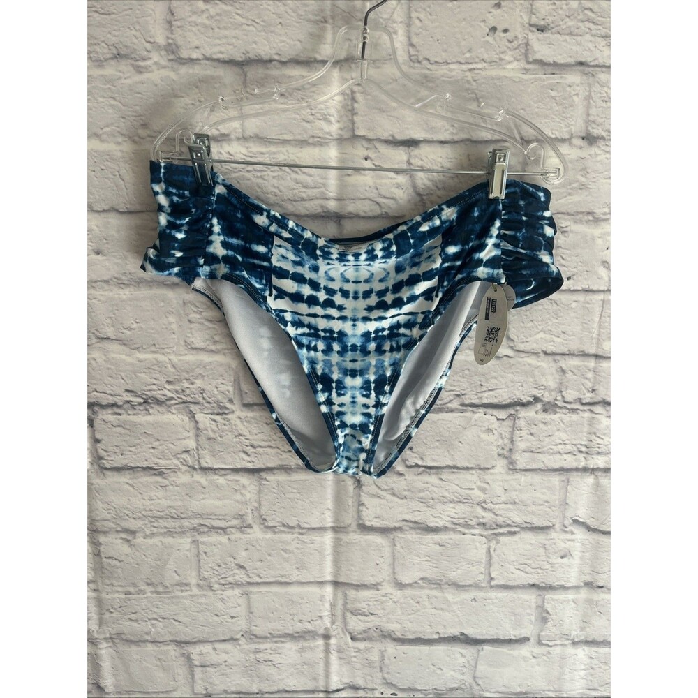 Mynah Women’s NWT Medium Coverage Blue Tie Dye Bikini Bottom Size 18W